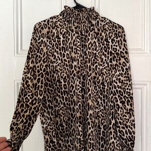 Flowy Leopard Print Blouse